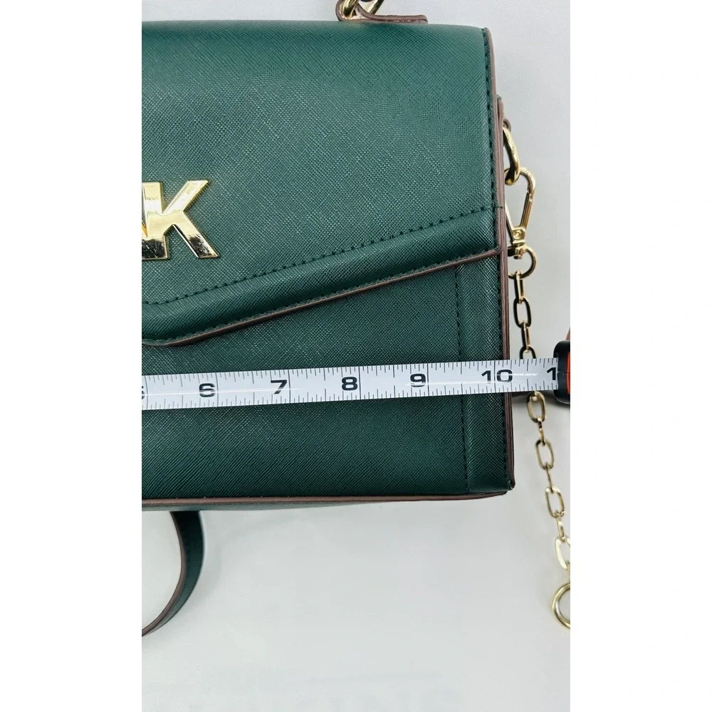 Anne Klein Satchel Shoulder Flap Crossbody Bag w/Gold Chain Strap‎ Green
